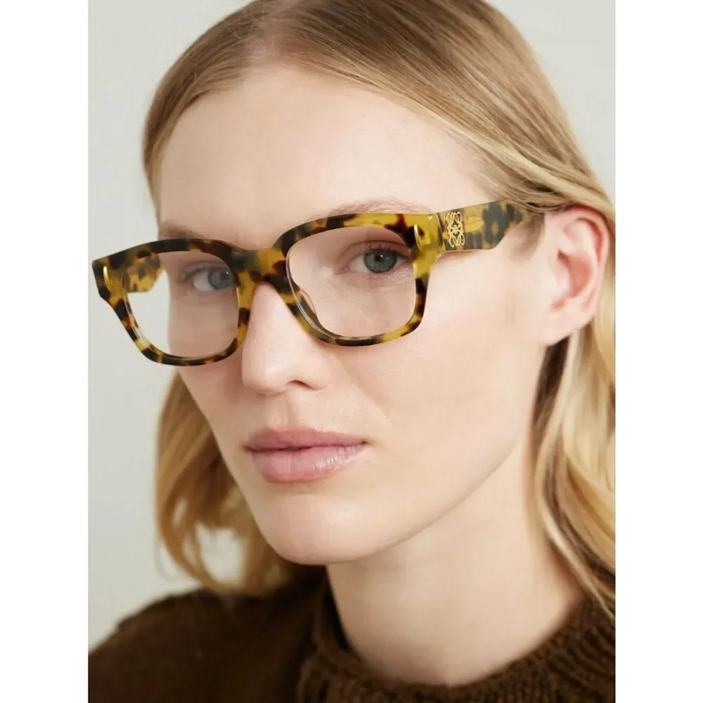 Loewe Women Eyeglasses Brown Havana Square LW50091F 056 NEW AUTHENTIC